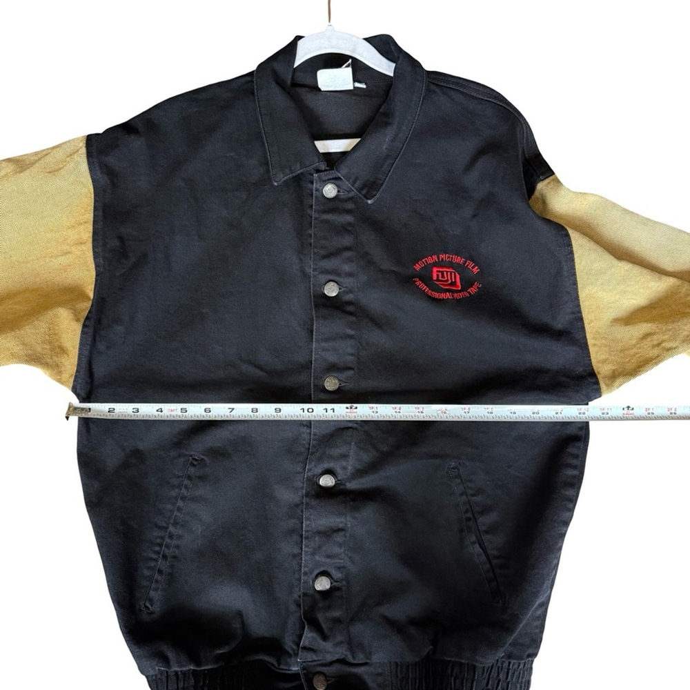 Vintage 90s Lonesome Dove The Outlaw Years Black &Tan Denim Crew Jacket Size M - Picture 7 of 16